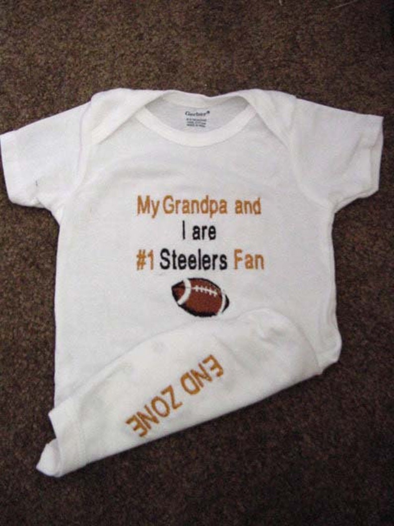 Pittsburgh Steelers Fan Football Baby Infant Newborn creeper Embroidered Personalized