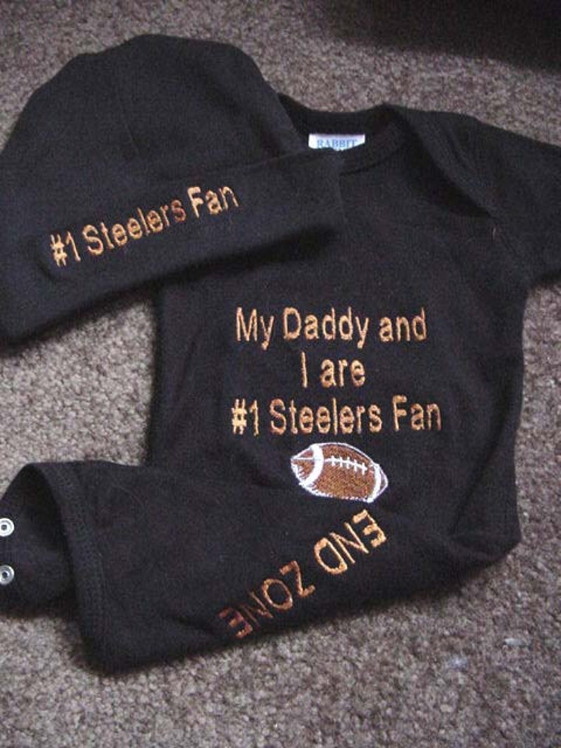 Personalized Steelers Fan Football Baby Infant Newborn Black Etsy