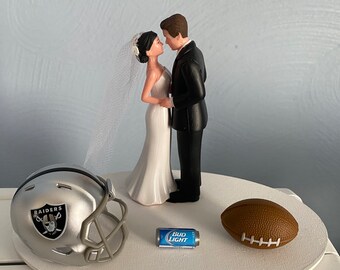 Las Vegas Raiders Wedding Day Reception  Cake Topper Bridal Funny Football team Football Themed