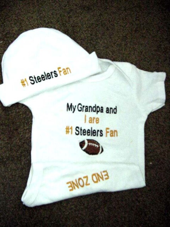 Personalized Embroidered Pittsburgh Steelers Fan Football Baby 