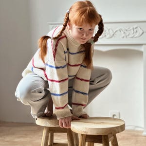 Handmade Merino Wool Blend Oversized Sweater: Pippi Longstocking Inspired Knit image 16