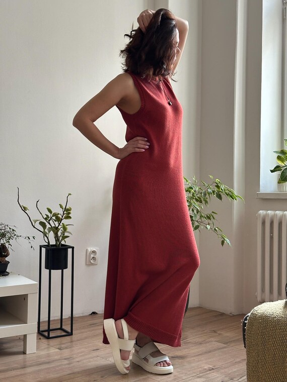 strapless open back dress Edikted Knit Open Back Maxi Dress main image 1