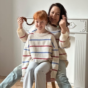 Handmade Merino Wool Blend Oversized Sweater: Pippi Longstocking Inspired Knit image 11