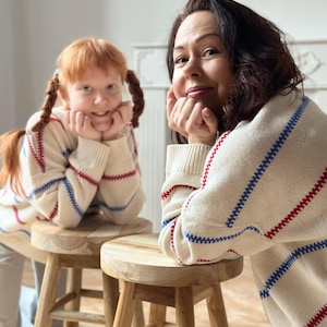 Handmade Merino Wool Blend Oversized Sweater: Pippi Longstocking Inspired Knit image 14