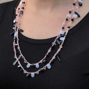 Bead Crochet Kit - Chain Stitch Necklace - Black & White