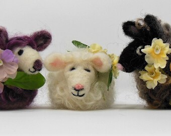 Custom made Needle felted wool lamb, Soft animal wool sculpture, custom made lamb