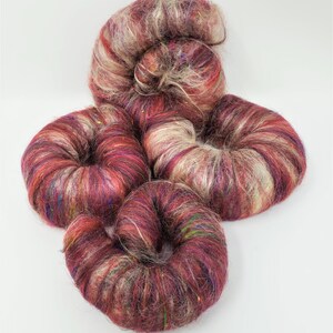 Ruby Glow Art Batt for spinning, felting and other fiber crafts image 3