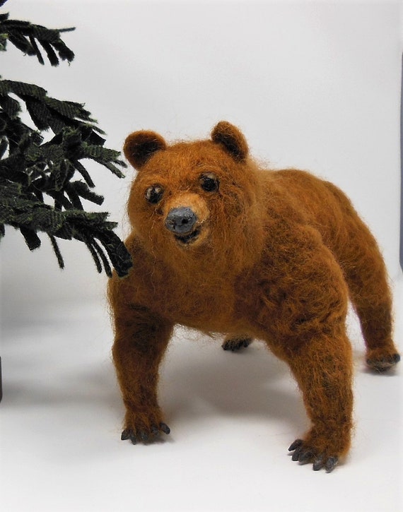 Needle Felted Bear Needle Felted Animal Wool Sculpture - Etsy Needle Felted Bear Needle Felted Animal Wool Sculpture - Etsy