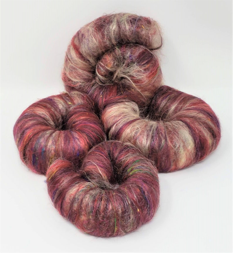 Ruby Glow Art Batt for spinning, felting and other fiber crafts image 4