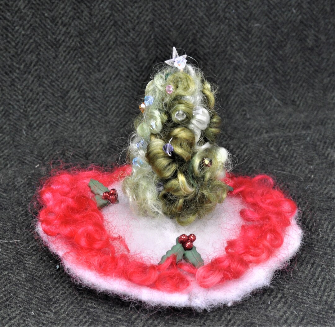 Needle Felted Christmas Tree, Dollhouse Christmas Tree, Needle Felted
