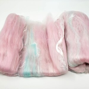 Two Cotton Candy Art Batt, 2.2 oz of hand carded fiber. image 5