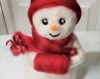 Margie the Needle Felted Snowwoman, Snowman, Snowlady