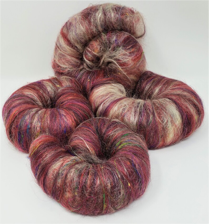 Ruby Glow Art Batt for spinning, felting and other fiber crafts image 2