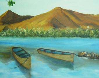 Original Oil Painting, Original impressionist Landscape Oil Painting, Ellswater Lake England Original Oil Painting,