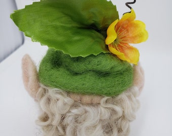 Jack, a Needle Felted Pumpkin Gnome