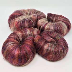 Ruby Glow Art Batt for spinning, felting and other fiber crafts image 1