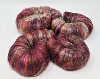 Ruby Glow Art Batt for spinning, felting and other fiber crafts