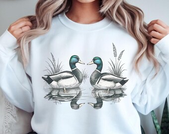 Stockente Ente Sweatshirt, Enten Liebhaber Geschenk, Vintage Ente Shirt, Tier Liebhaber Shirt, Wildtiere Pullover, Vintage Herbst Hoodie, Vogel Sweatshirt