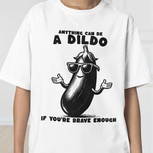 Inappropriate Women&#39;s T-Shirt, Raunchy Cucumber Graphic Tee, Dirty Humor Shirt, Dirty Joke Shirt, Funny Gag Gift, Girls Trip Shirt Exchange