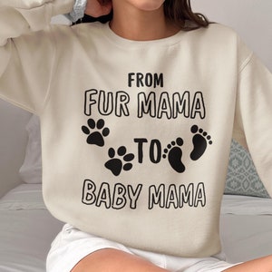 Bluza z kapturem From Fur Mama To Baby Mama, Bluza w ciąży, Prezent dla przyszłej mamy, Mama, Prezent dla nowej mamy, Ogłoszenie o dziecku, Ujawnienie ciąży