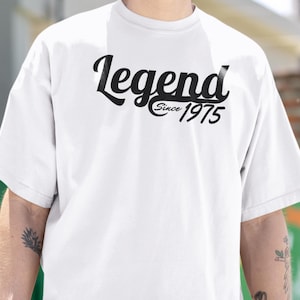 Niestandardowy prezent na 50 urodziny Zabawna koszulka urodzinowa 50-letni prezent urodzinowy Niestandardowy T-shirt Prezent urodzinowy dla niego Legenda 1974 Koszulka męska i damska