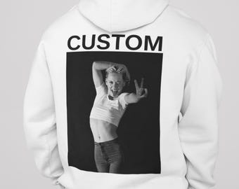 AANGEPASTE fotohoodie, gepersonaliseerde hoodie met foto, gepersonaliseerde afbeelding afbeeldingstekst, aangepaste hoodie foto's afdrukken, uniek cadeau voor vriend