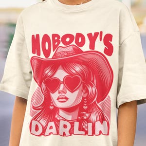 Nobodys Darlin T-Shirt, Western Graphic Shirt, Funny Cowgirl Shirt, 70s Cowgirl Shirt Gift, 1970s western Tee, Funny Feminist gift for her