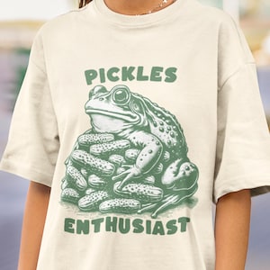 Pickle Enthusiast Vintage Grafik T-Shirt, Retro Pickle Liebhaber Shirt, lustiges Frosch Shirt, seltsames Shirt, lustiges Gag Shirt, lustiges Spruch Shirt Geschenk