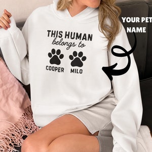 Personalised Dog Hoodie, Custom Pet name, Pet name Hoodie, Dog Mum Hoodie, Dog Lover Hoodie, Dog Owner Gift, Cat Dad Hoodie, Birthday Gift