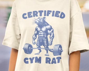 Certified Gym Rat Shirt, Funny Vintage 90s Shirt, Gym Graphic Tee, Pump Cover Shirt, Gym Lovers Gift, Funny Gym Meme Shirt, Workout Gift