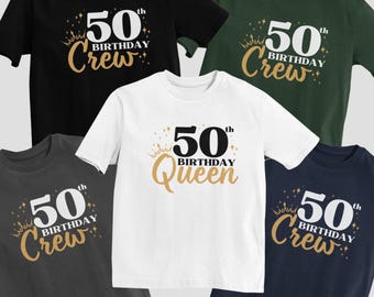 50th Birthday Party Shirts, Custom 50th Birthday Crew Shirt, Group Birthday Party Shirt, 50th Birthday Party Gift, Girls Birthday Shirts