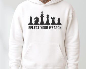 Chess Hoodie, Chess Player Birthday Gift Hoodie, Chess Sweatshirt, Chess Gifts, Gambit Hoodie, Matching Chess Player Gift, Chess Lover Gift