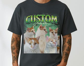 CUSTOM Bootleg Pet Shirt, Personalized 90s Bootleg Dog Shirt, Custom Pet Portrait Shirt, Pet Lover Shirt, Pet Photo Shirt, Cat Mum Gift