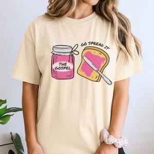 Go Spread It Gospel Shirt, Christian Shirt, Funny Bible Verse Shirt, Faith Pun Tee, Faith Based Gift, Christian Apparel, Aesthetic Faith image 1