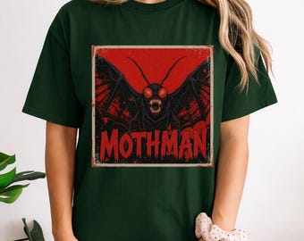 Mothman Shirt, Cryptid Shirt, Gothic Horror T-Shirt, gruselige Kreatur Shirt, Weirdcore Shirt, Geschenk für Cryptid, Horror Shirt Fan, Paranormal Tee