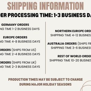 Pode incluir: Informa&ccedil;&otilde;es de envio para pedidos de diferentes pa&iacute;ses. O tempo de processamento do pedido &eacute; de 1 a 3 dias &uacute;teis. Os tempos de envio variam de acordo com a localiza&ccedil;&atilde;o, com os tempos de envio mais r&aacute;pidos para a Alemanha e os mais lentos para o resto do mundo. Os tempos de produ&ccedil;&atilde;o podem estar sujeitos a altera&ccedil;&otilde;es durante as temporadas de f&eacute;rias importantes.