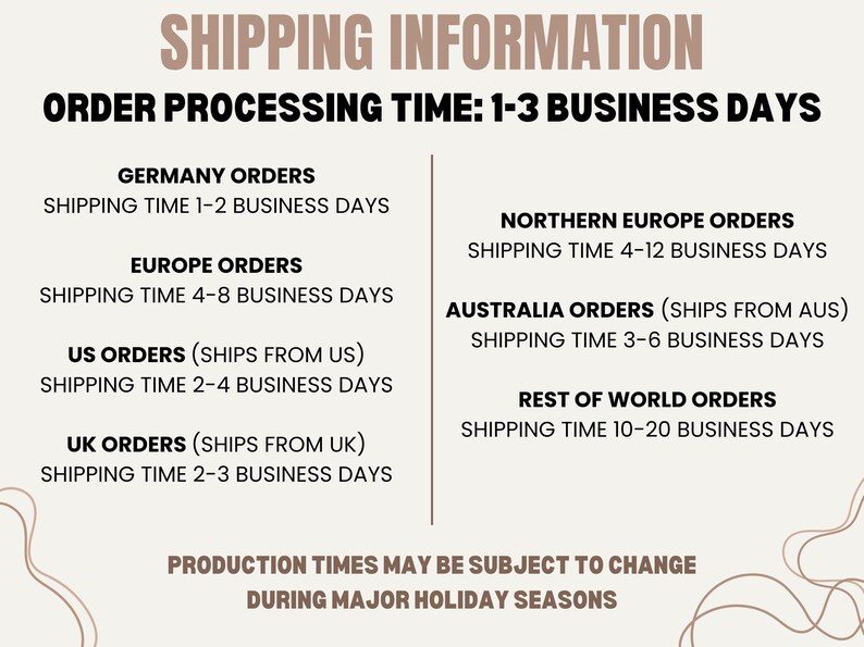 Pode incluir: Informa&ccedil;&otilde;es de envio para pedidos de diferentes pa&iacute;ses. O tempo de processamento do pedido &eacute; de 1 a 3 dias &uacute;teis. Os tempos de envio variam de acordo com a localiza&ccedil;&atilde;o, com os tempos de envio mais r&aacute;pidos para a Alemanha e os mais lentos para o resto do mundo. Os tempos de produ&ccedil;&atilde;o podem estar sujeitos a altera&ccedil;&otilde;es durante as temporadas de f&eacute;rias importantes.