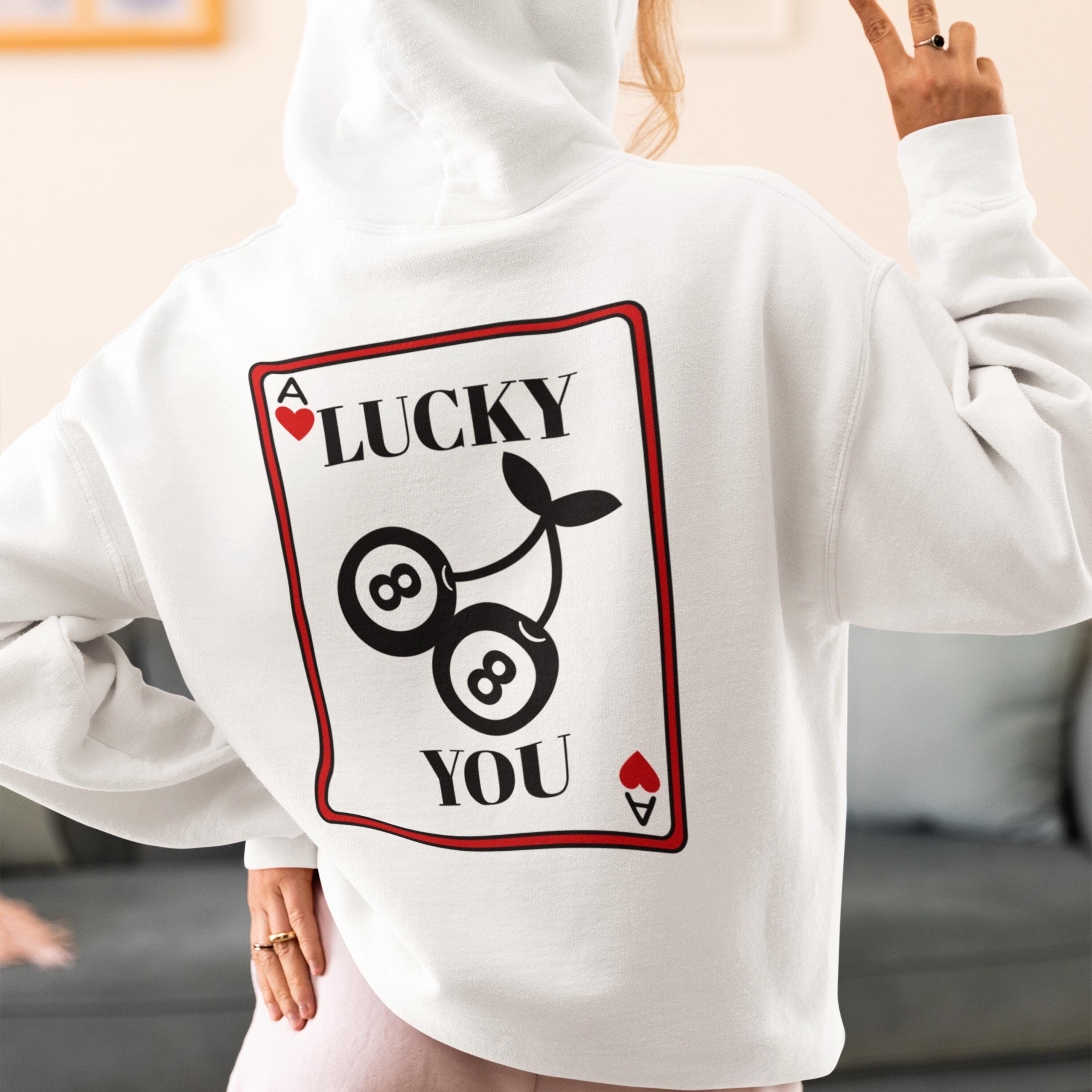 Lucky You Cherry 8 Ball Hoodie Trendy Hoodie Y2K Hooded Sweatshirt Aesthetic Graphic Sweatshirt Eight Ball Clothes Gift for Girlfriend Etsy