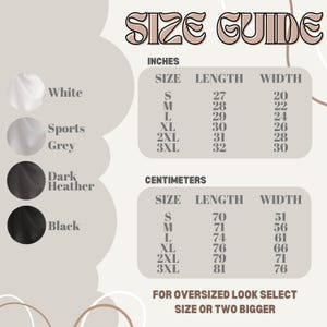 Pode incluir: Tabela de tamanhos para uma camiseta em polegadas e cent&iacute;metros. A tabela mostra o tamanho, o comprimento e a largura da camiseta em polegadas e cent&iacute;metros. Os tamanhos s&atilde;o S, M, L, XL, 2XL e 3XL. As cores das camisetas s&atilde;o branco, cinza esportivo, cinza escuro e preto.