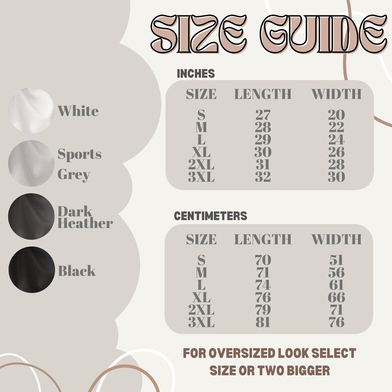 Pode incluir: Tabela de tamanhos para uma camiseta em polegadas e cent&iacute;metros. A tabela mostra o tamanho, o comprimento e a largura da camiseta em polegadas e cent&iacute;metros. Os tamanhos s&atilde;o S, M, L, XL, 2XL e 3XL. As cores das camisetas s&atilde;o branco, cinza esportivo, cinza escuro e preto.