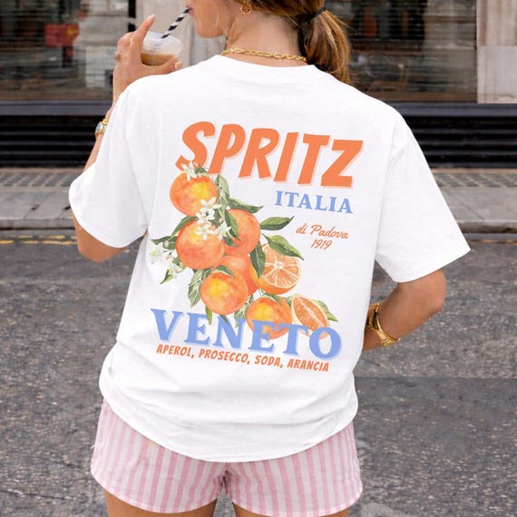 Italian Spritz Shirt, Vintage Aperol Spritz Graphic Tee, Italian Cocktail Aperitivo Shirt, Retro Italy Travel Shirt, Orange Cocktail Shirt