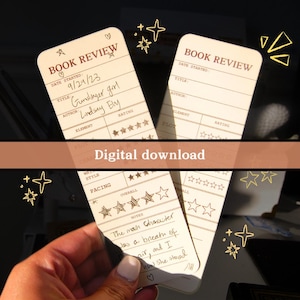 Printable Book Review Bookmarks: Pink & Beige (PDF)