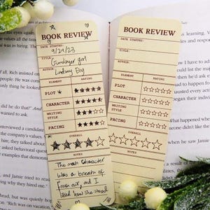 Printable Book Review Bookmarks: Pink & Beige (PDF) - Etsy