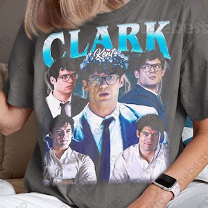 Komfort Farben Clark Kent Vintage T-Shirt, David Corenswet Bootleg Fan T-Shirt Grafik T-Shirt, Geschenk für Frauen und Männer Unisex T-Shirt