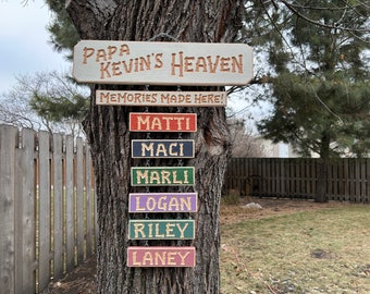 PATIO DECK HOUSE Sign Outdoor Grandparents, Dad, Mom Personalized Grandkids 78 dollars for base sign  (Grandkid names 9 dollars each)