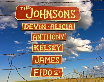 PERSONALIZED FAMILY  Camper Rv Lake Cabin House Room Wood Carved Signs (68 dollars) 5 1/2" x 18") Optional add-ons are 9 dollars each