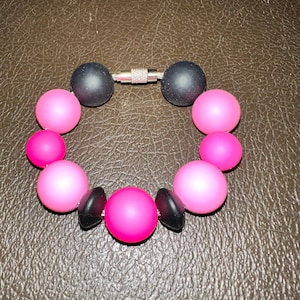 Black and Pink Custom Beaded Stanley Charm