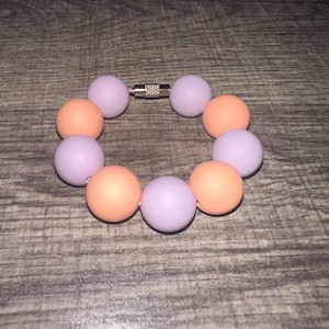 Lilac and Peach Custom Beaded Stanley Charm