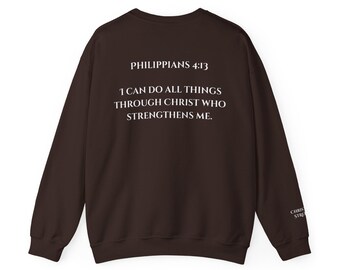 Filipian 4:13, Bluza unisex, Przytulna odzież chrześcijańska, Prezent o pozytywnym charakterze, Chrześcijanie, Odzież na co dzień