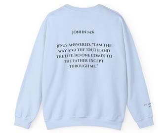 Bluza unisex z motywem Ewangelii Jana 14:6, odzież z wersetami biblijnymi, inspirujący prezent, odzież chrześcijańska, sprawiedliwa ścieżka